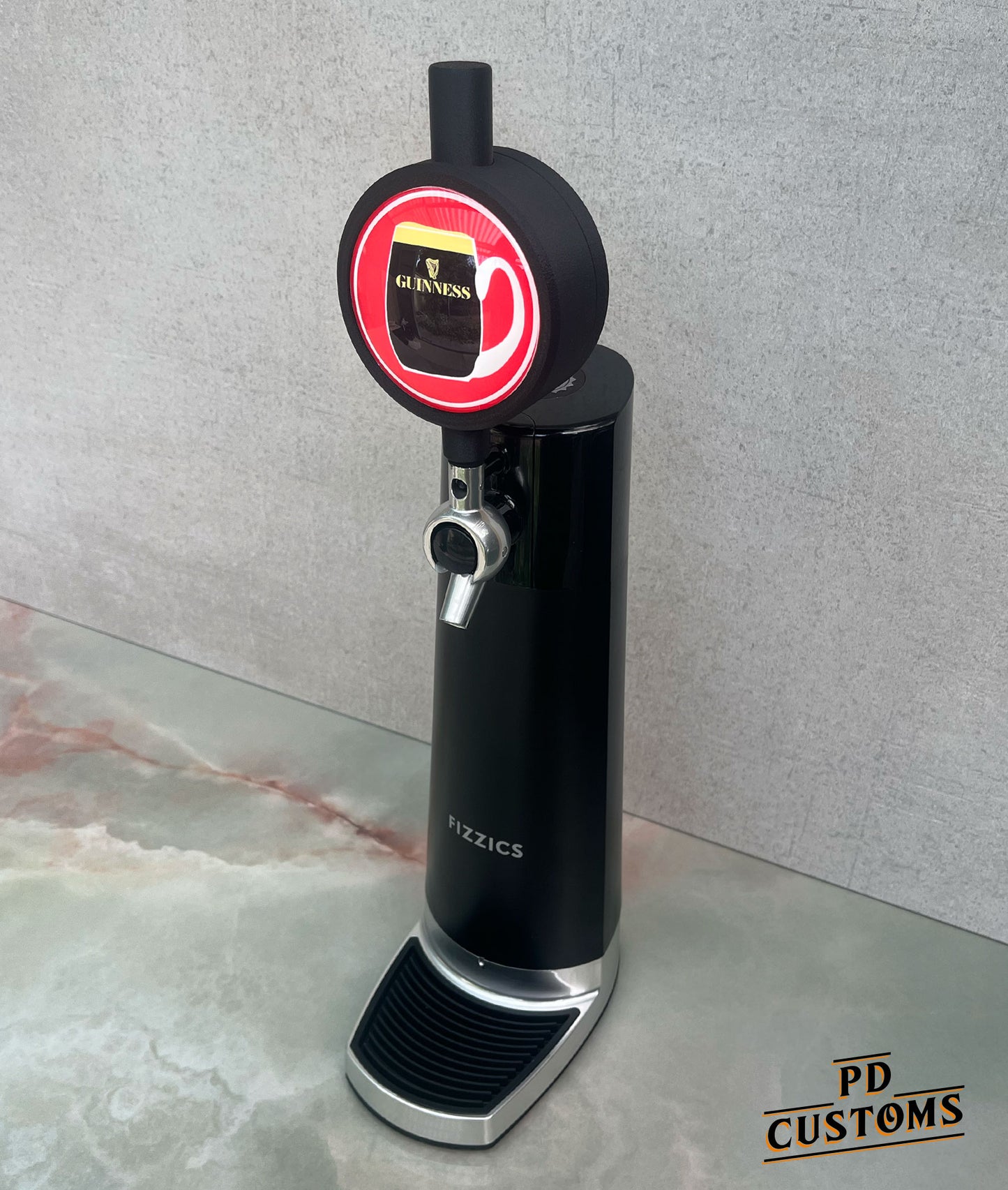 Fizzics DraftPour Tap Handle – Frog Eye Lens Holder, Optional USB-C LED Light