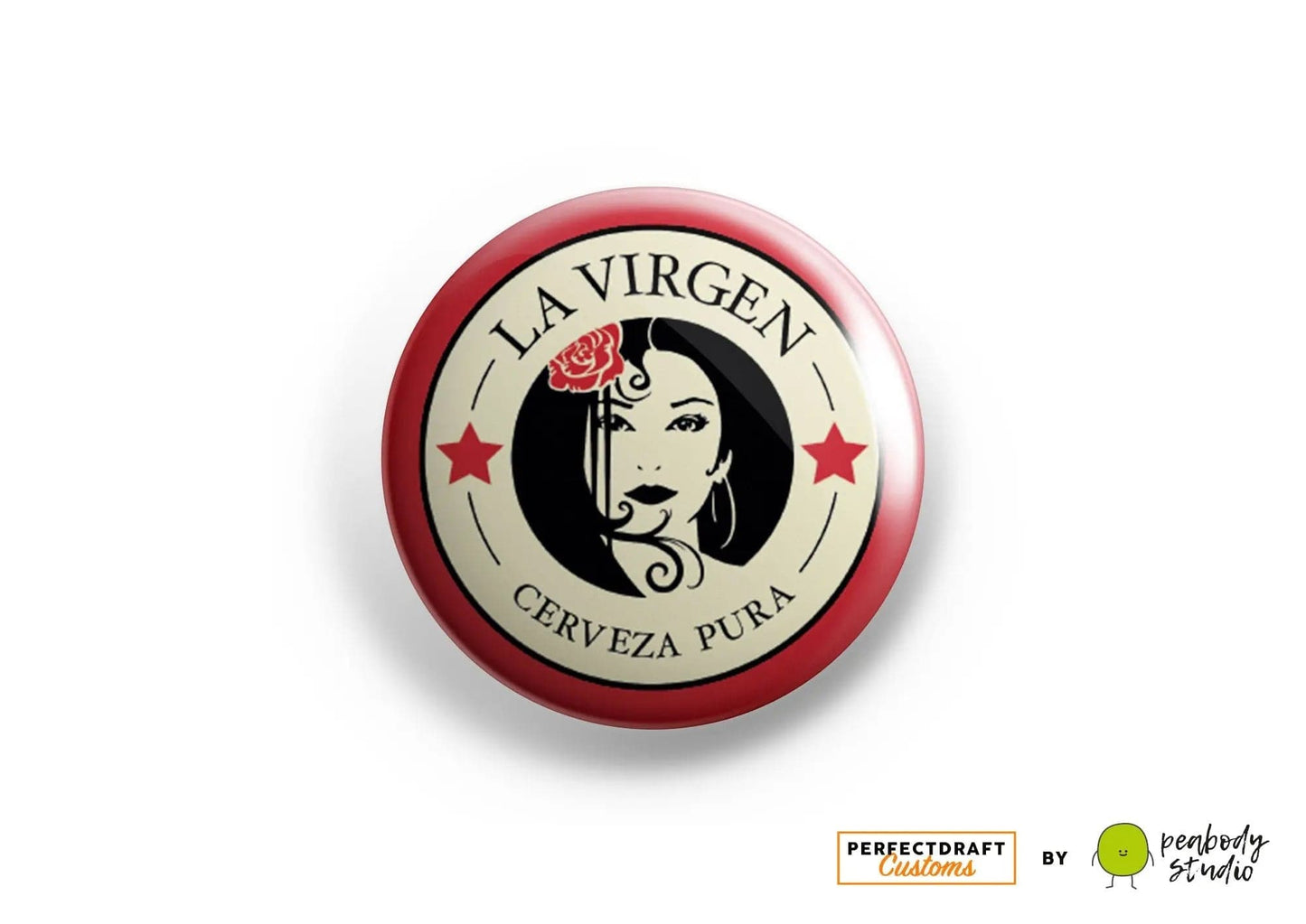 Cervezas La Virgen Madrid Perfect Draft Medallion Magnet | P D Customs