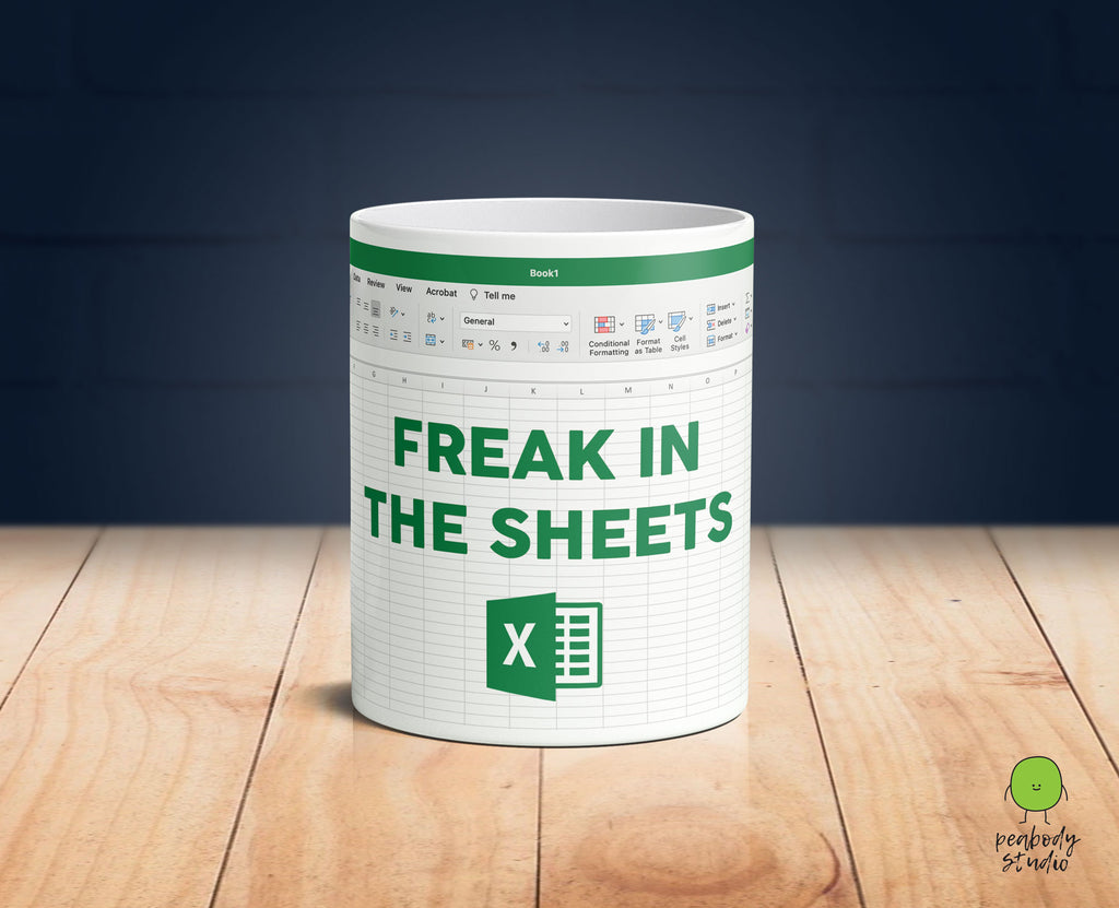 Freak in the Sheets Funny Excel Mug for Secret Santa Christmas Gift