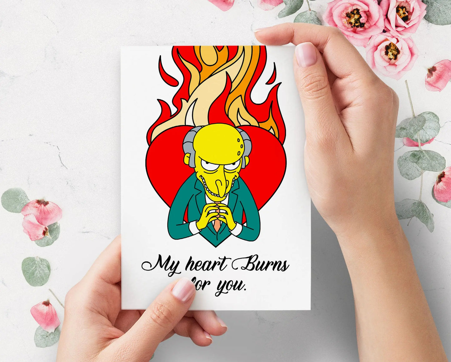 Mr Burns Funny Simpsons Valentines Day Card For Him For Her | Cute Valentines Card | P D Customs