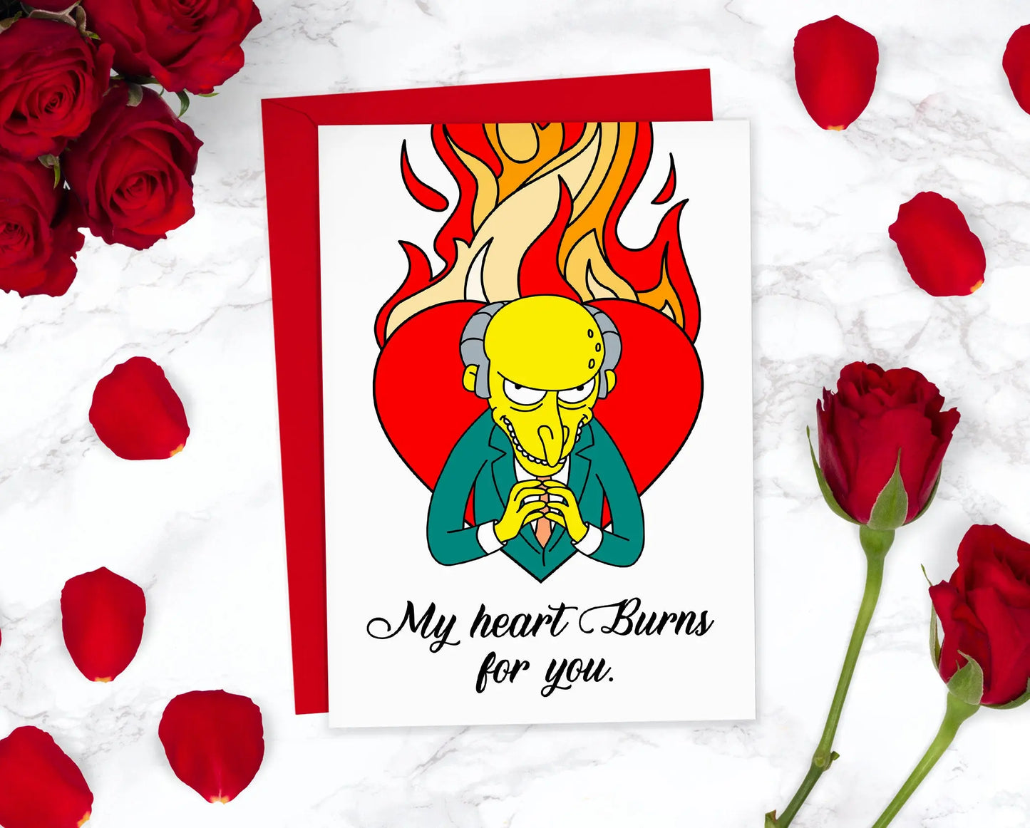 Mr Burns Funny Simpsons Valentines Day Card For Him For Her | Cute Valentines Card | P D Customs