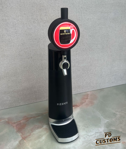 Fizzics DraftPour Tap Handle – Frog Eye Lens Holder, Optional USB-C LED Light