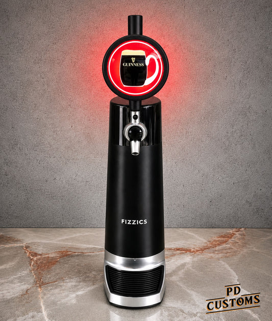 Fizzics DraftPour Tap Handle – Frog Eye Lens Holder, Optional USB-C LED Light