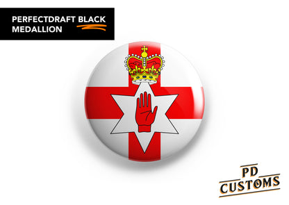 Northern Ireland Ulster Flag Perfect Draft Black Medallion