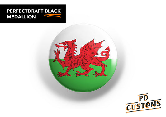 Wales Flag Perfect Draft Black Medallion
