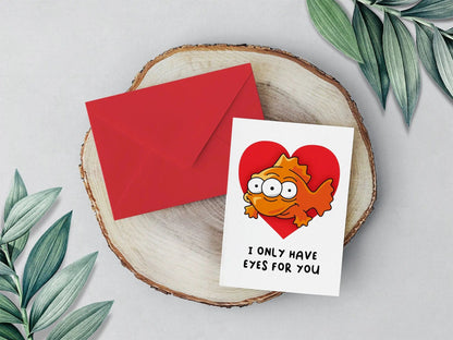 Three Eyed Fish Only Have Eyes for You Funny Simpsons Valentines Day Card | Cute Card | Anniversary Card