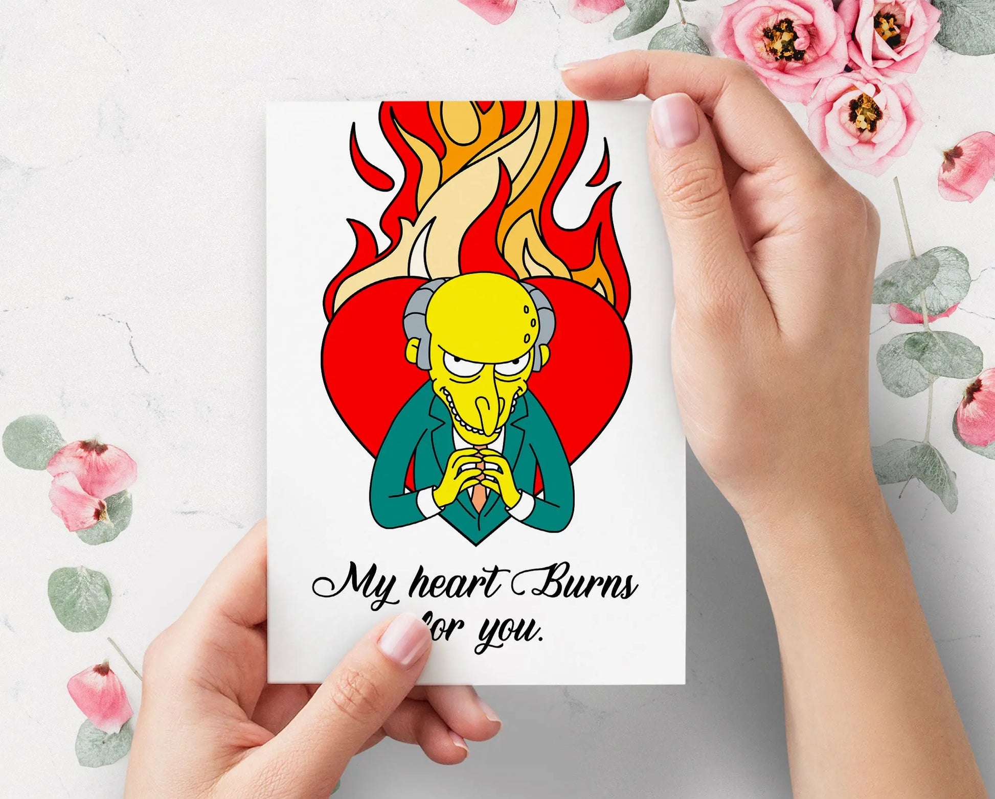 Mr Burns Funny Simpsons Valentines Day Card For Him For Her | Cute Valentines Card | P D Customs