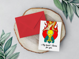 Mr Burns Funny Simpsons Valentines Day Card For Him For Her | Cute Valentines Card