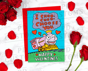 I Choo Choo Choose You Simpsons Funny Valentines Day Card For Him For Her | Cute Anniversary Card