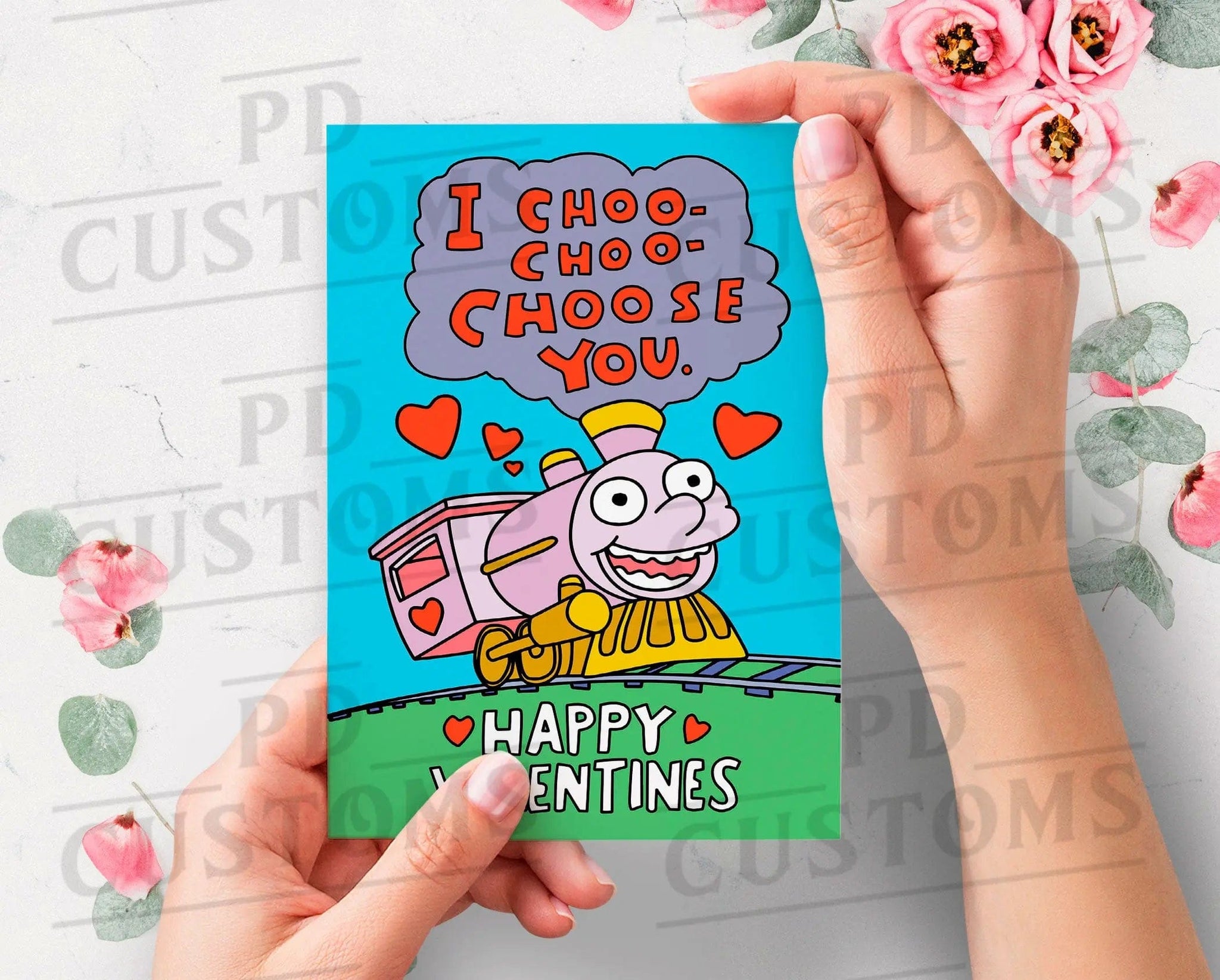 Simpsons I Choo Choo Choose You Valentine Card PD Customs Simpsons I Choo Choo Choose You Valentine Card PD Customs