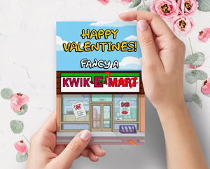 Kwik E Mart Quicky Simpsons Funny Valentines Day Card | Fancy a Quicky Quick E Mart Rude Valentines Card