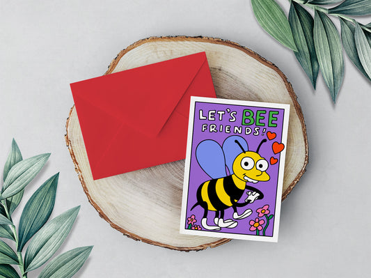 Let's Bee Friends Funny Simpsons Valentines Day Card For Him For Her | Choo Choose Cute Anniversary Card