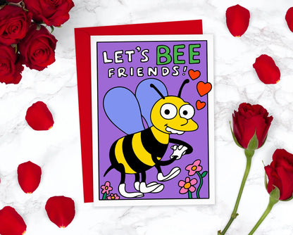 Let's Bee Friends Funny Simpsons Valentines Day Card For Him For Her | Choo Choose Cute Anniversary Card | P D Customs
