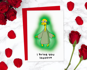 Mr Burns I Bring You Love Funny Simpsons Valentines Day Card | Cute Valentines Card